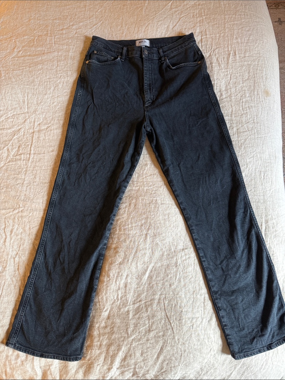 Agolde Black Straight-Leg Women's Jeans